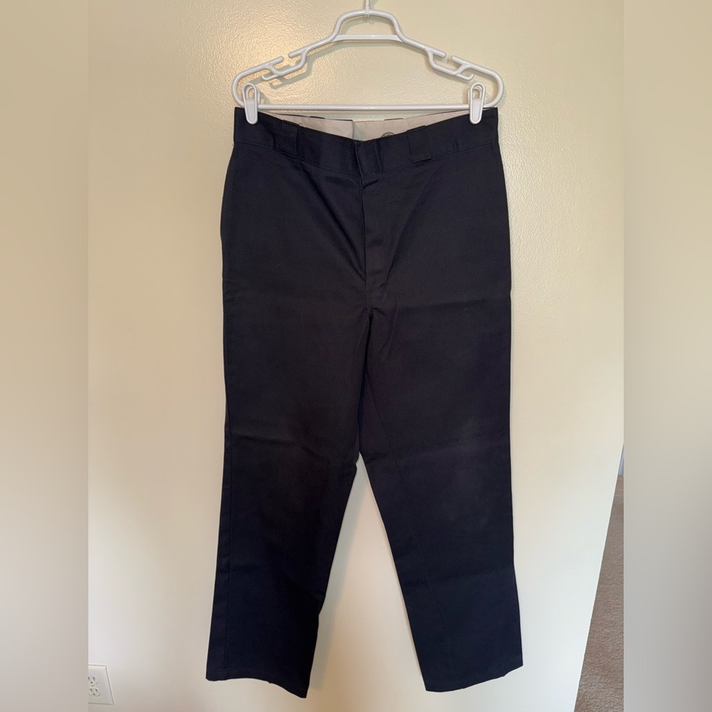 Dickies Black Dress Pants Flat Front Straight Cut